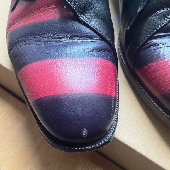Fluevog Manhattan striped asymmetrical Derby’s - Picture 3 of 6